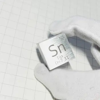 Куб 99,99% плътност на метала калай 1 инча 25,4 мм Чист в 99,99% за събиране на елементи
