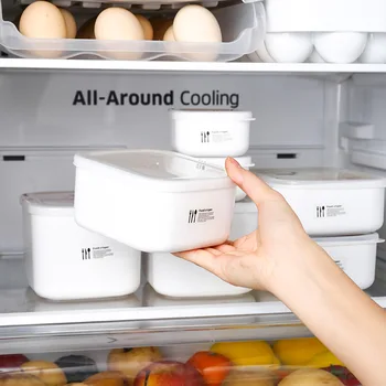 Обяд-бокс с микровълнова печка, отопление фланец хладилник за съхранение на плодове пластмасови хрупкави кухненски съдове за съхранение на набор от хранителни контейнери